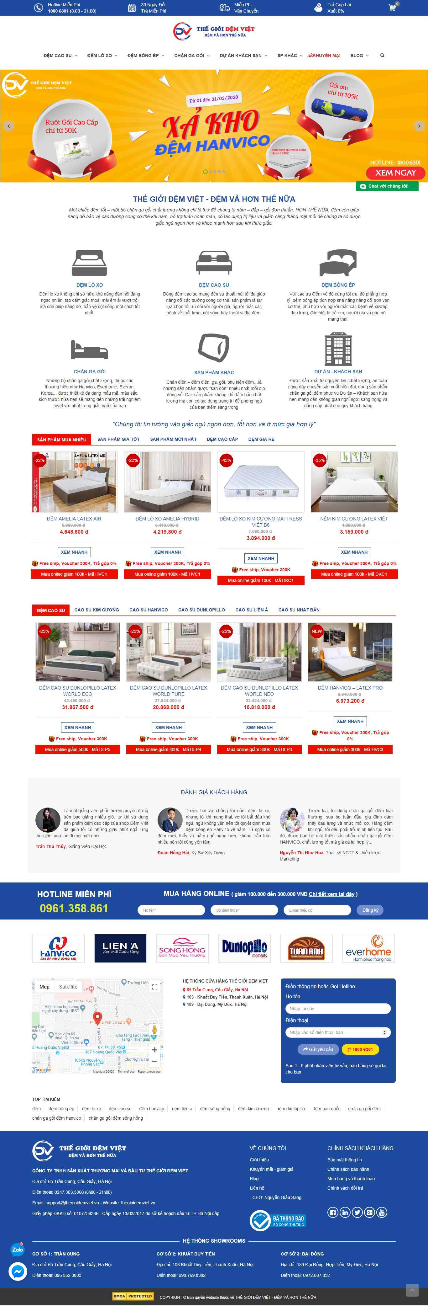 Thiết kế Web chăn ga gối đệm thegioidemviet.vn