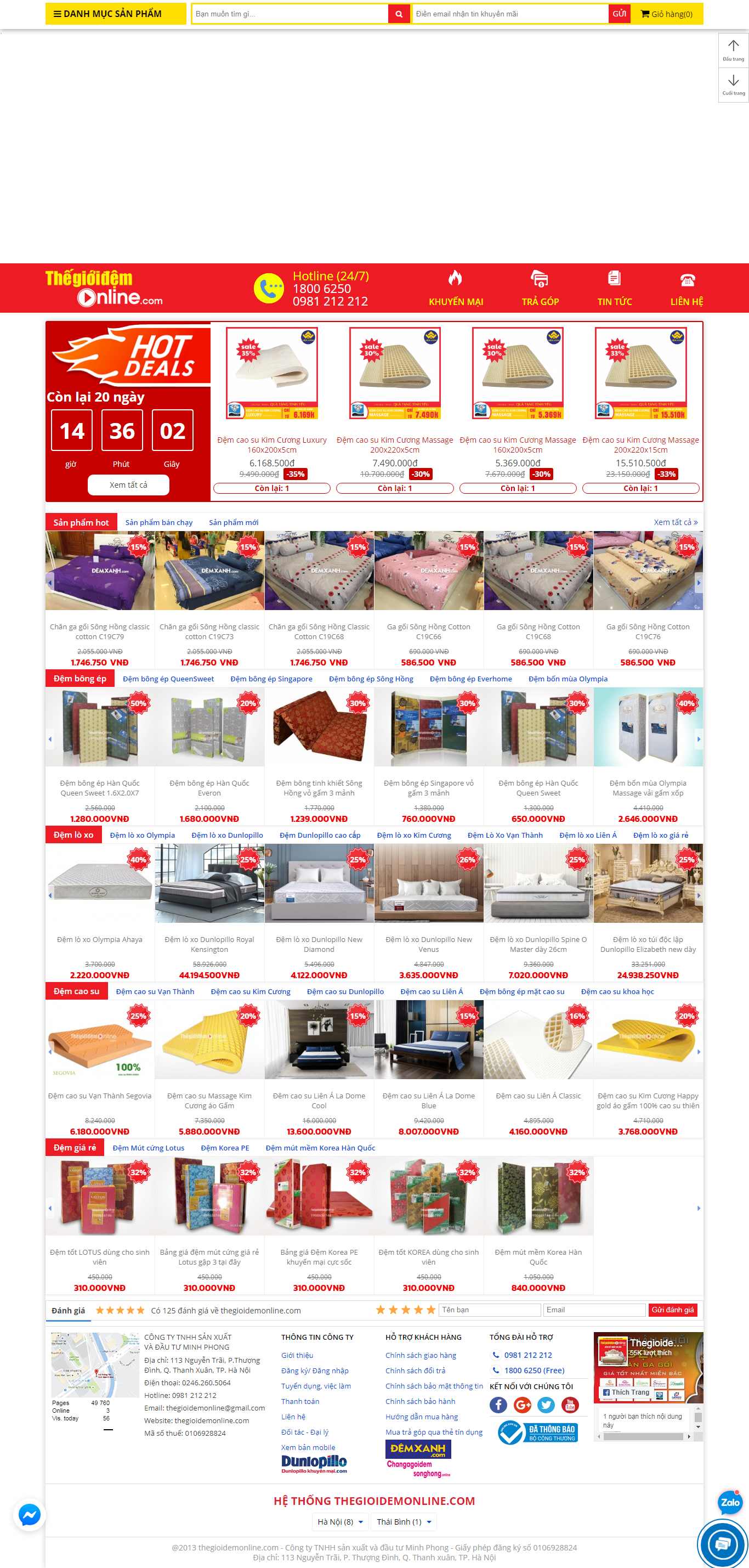 Thiết kế Web chăn ga gối đệm thegioidemonline.com