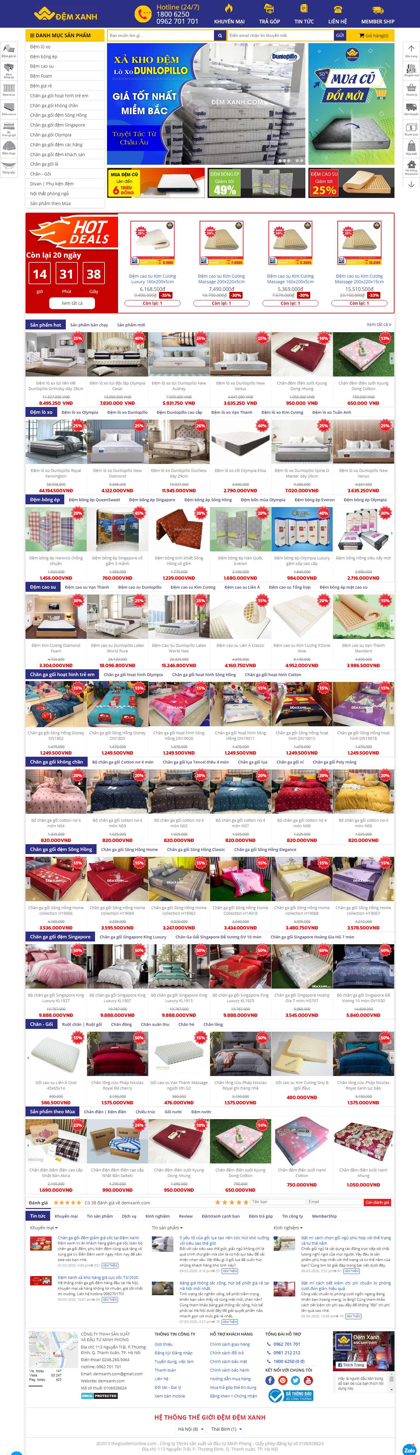 Thiết kế Web chăn ga gối đệm demxanh.com