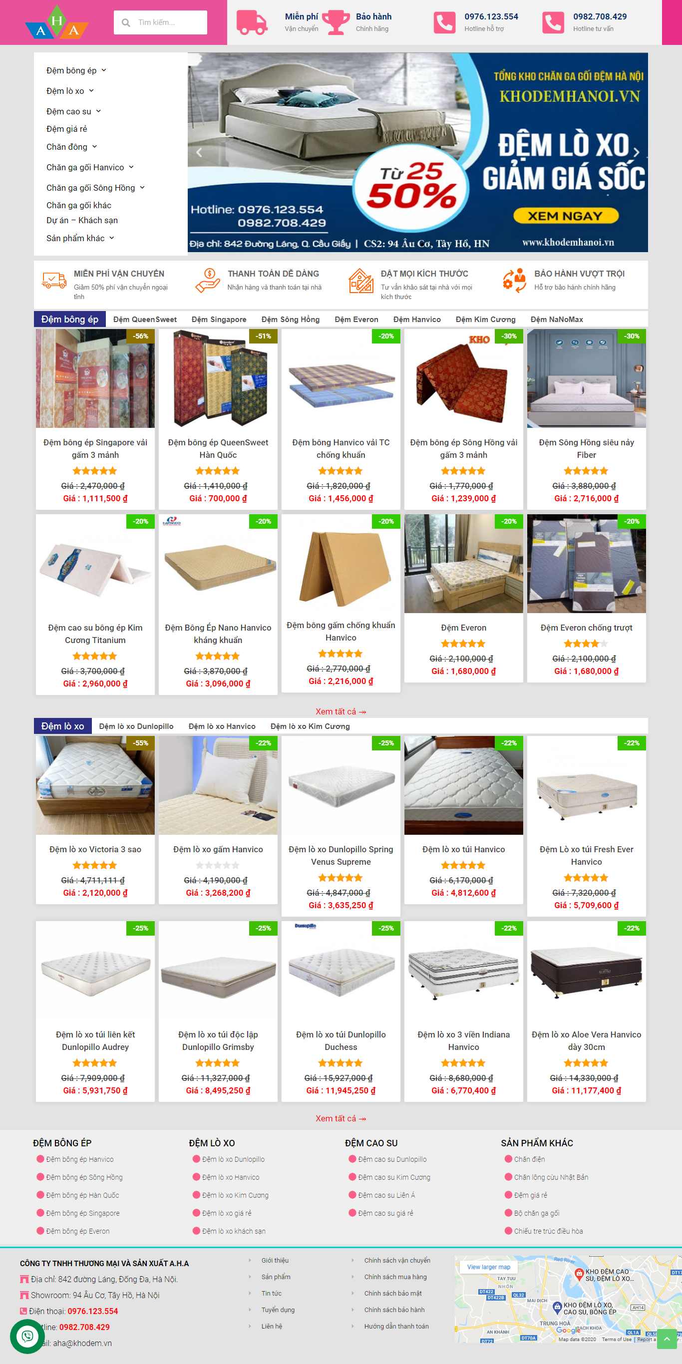 Thiết kế Web chăn ga gối đệm khodemhanoi.vn