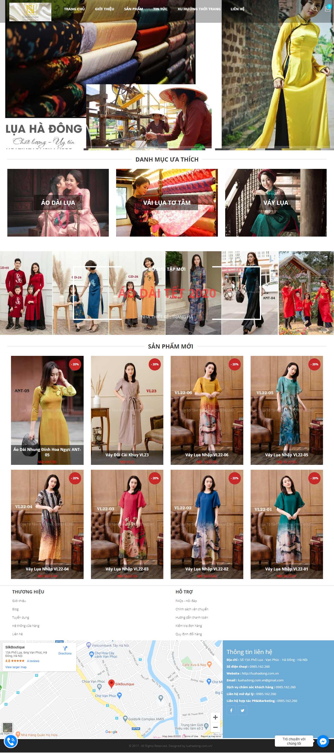 Thiết kế Web lụa tơ tằm luahadong.com.vn