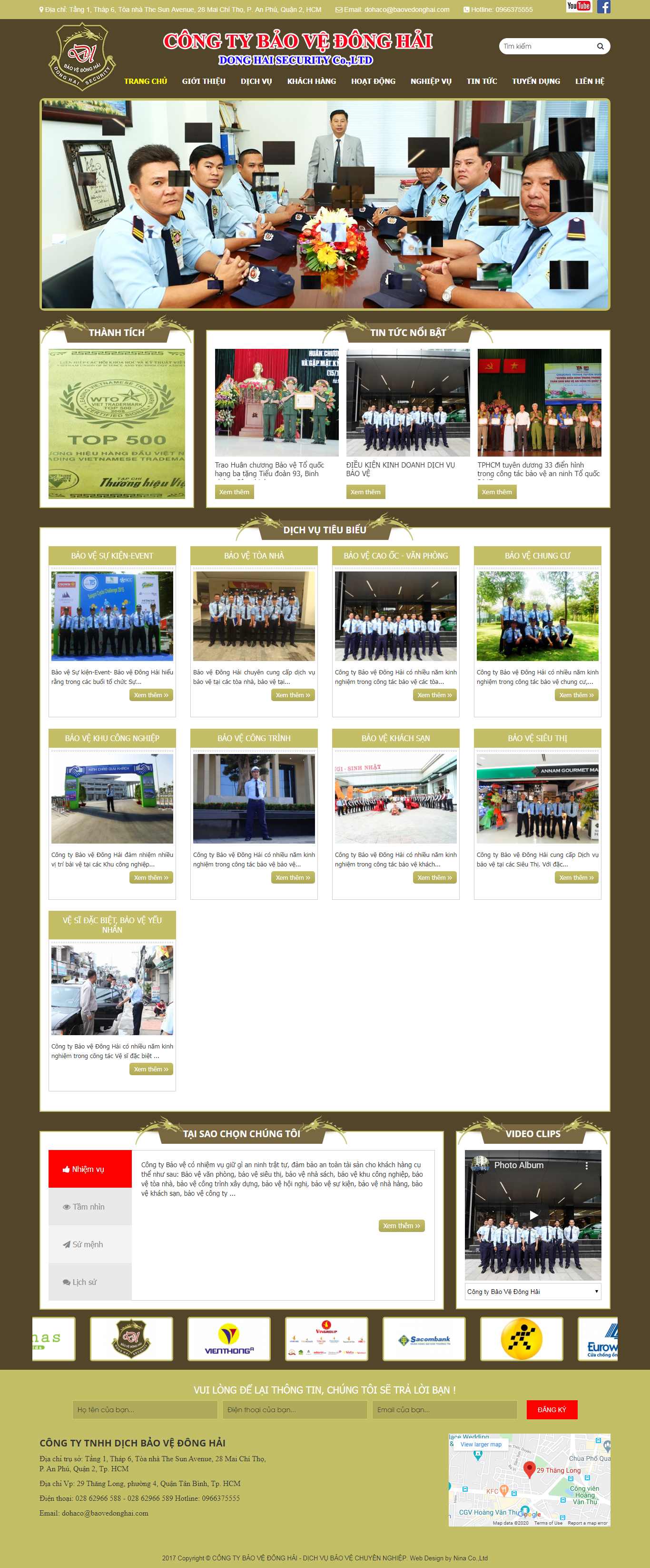 Thiết kế Web bảo vệ baovedonghai.com