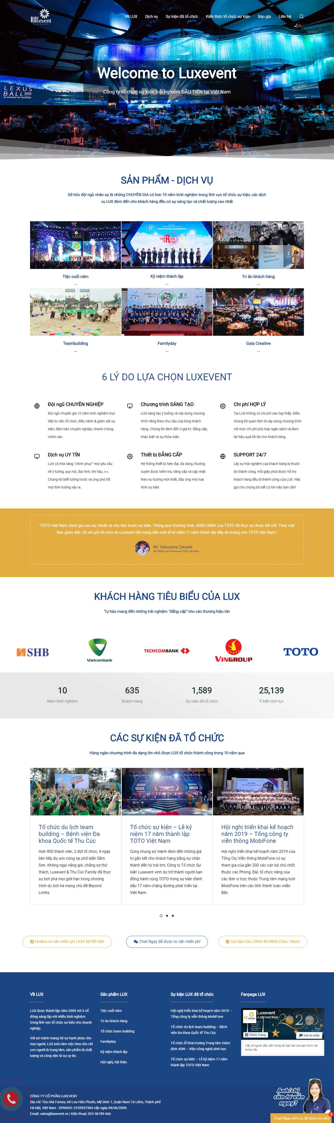 Thiết kế Web tổ chức từ thiện luxevent.vn