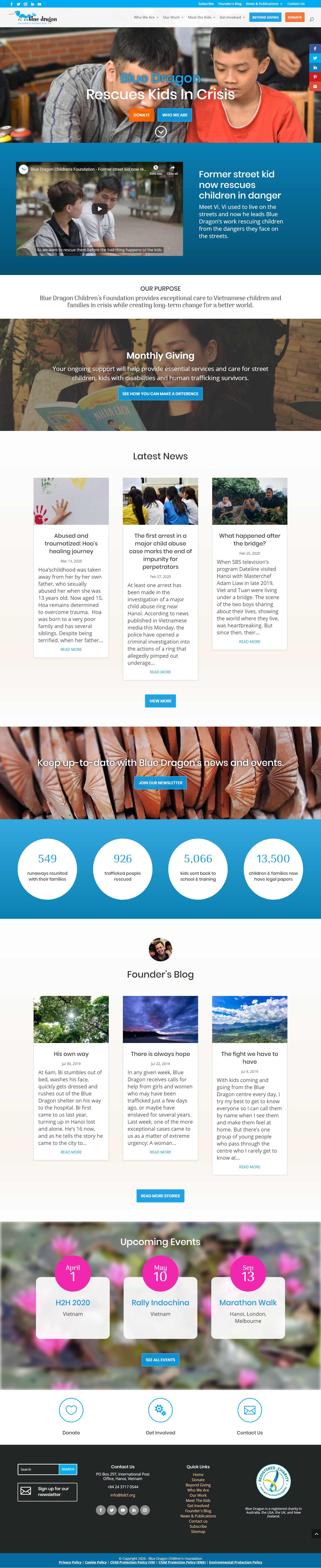 Thiết kế Web tổ chức từ thiện bluedragon.org