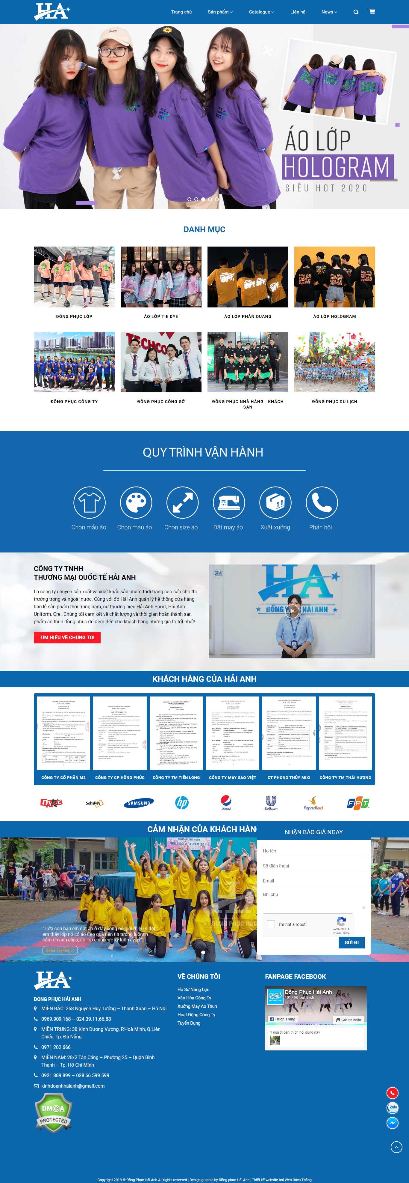 Thiết kế Web may đồng phục dongphuchaianh.com