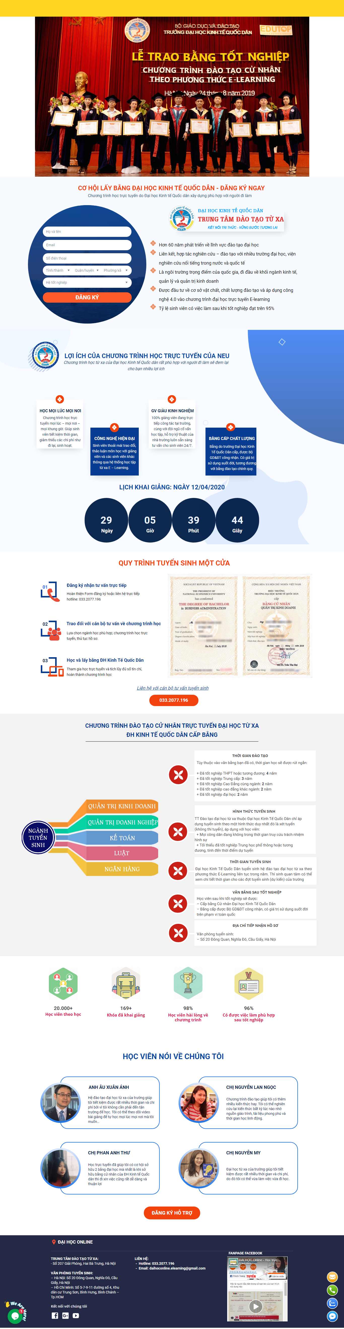 Thiết kế Web học trực tuyến eneu.daihoconline.edu.vn
