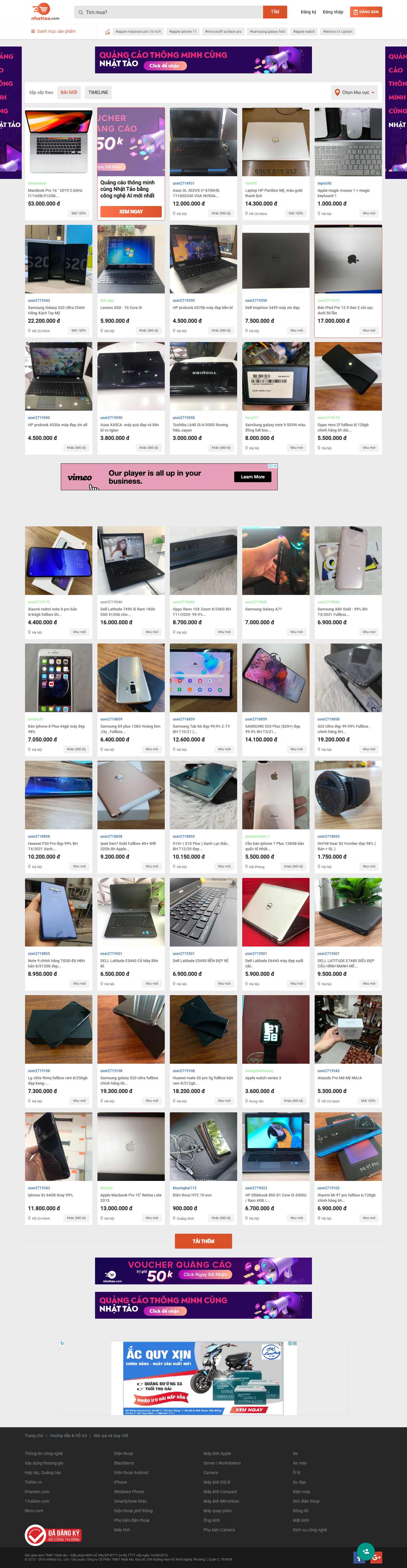 Thiết kế Web rao vặt nhattao.com