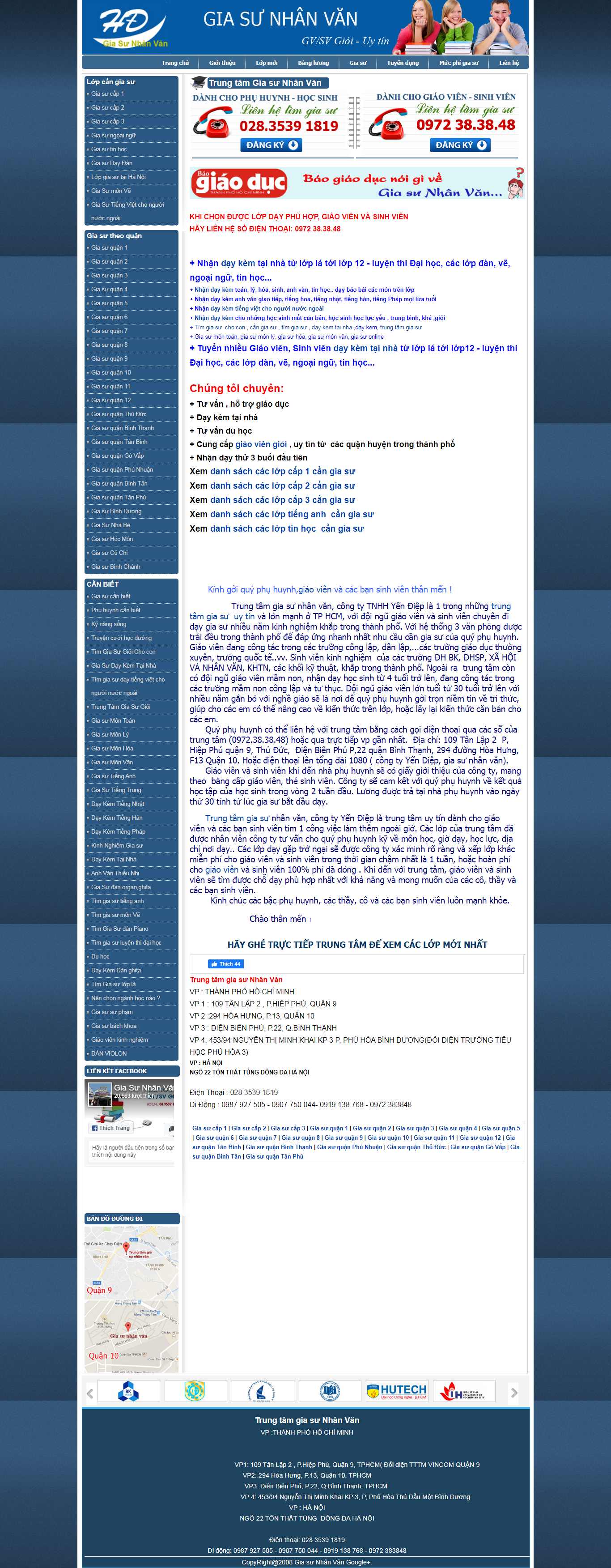 Thiết kế Web gia sư giasunhanvan.com