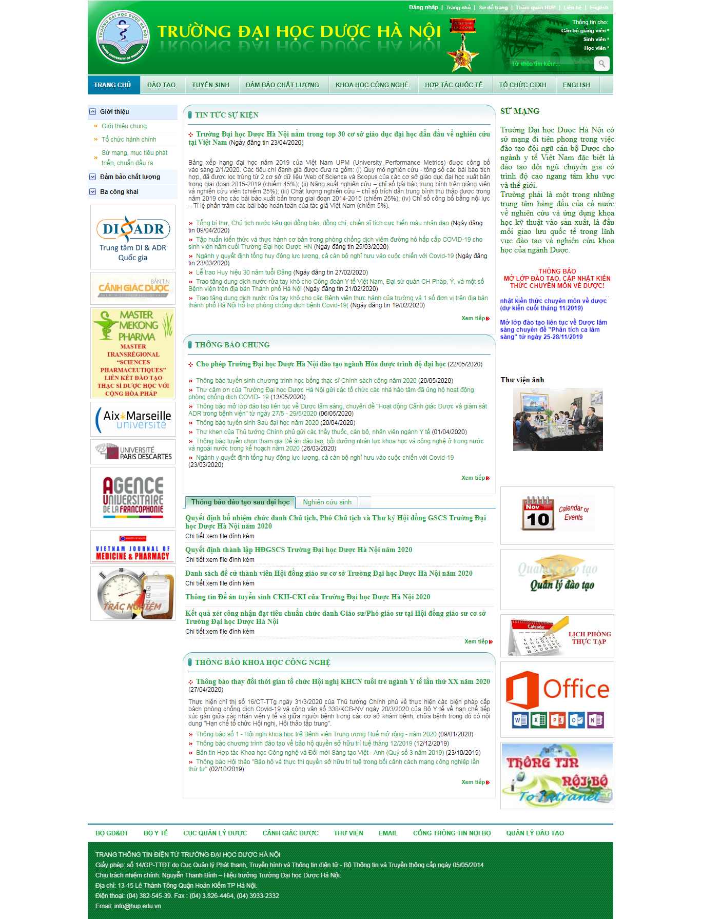 Thiết kế Web trường học hup.edu.vn