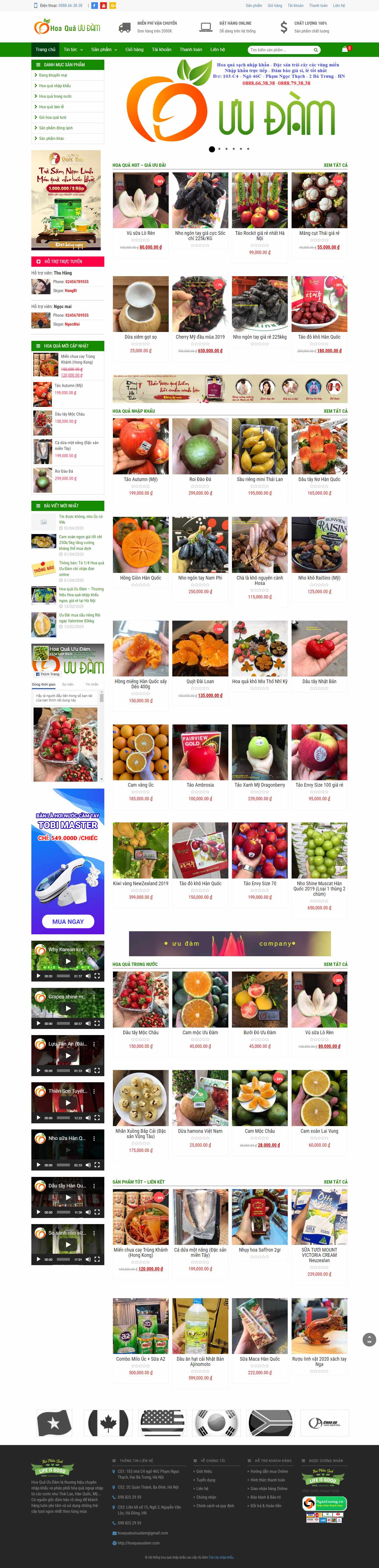 Thiết kế Web hoa quả sạch hoaquauudam.com