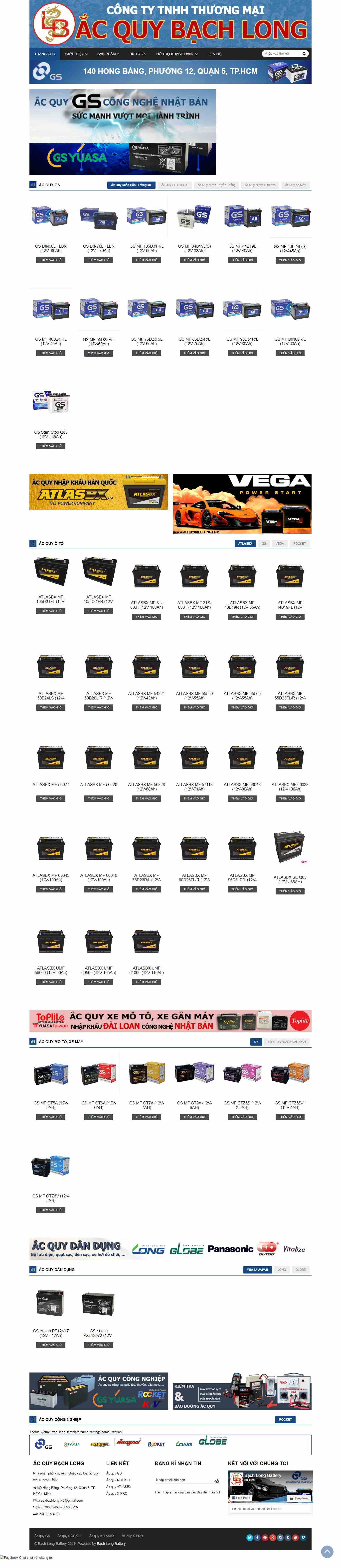Thiết kế Web ắc quy acquybachlong.com