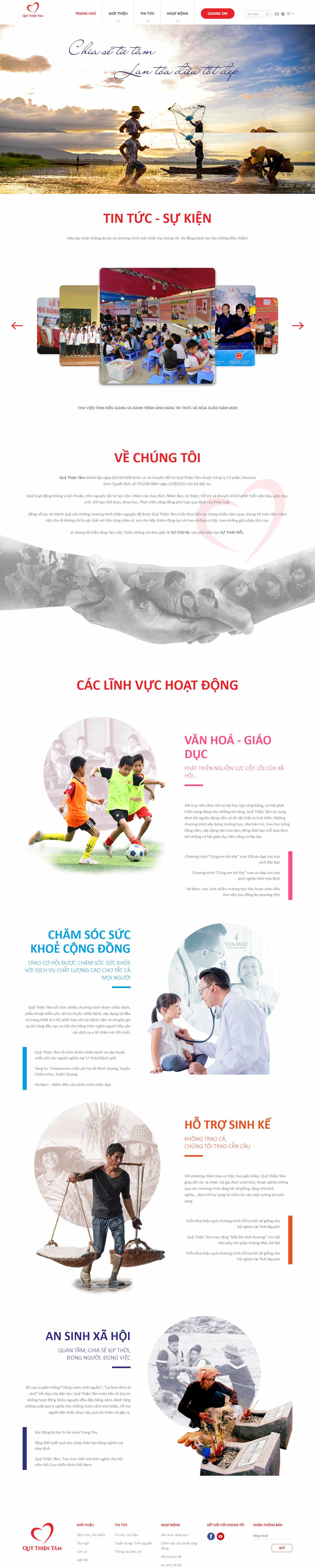 Thiết kế Web từ thiện quythientam.com