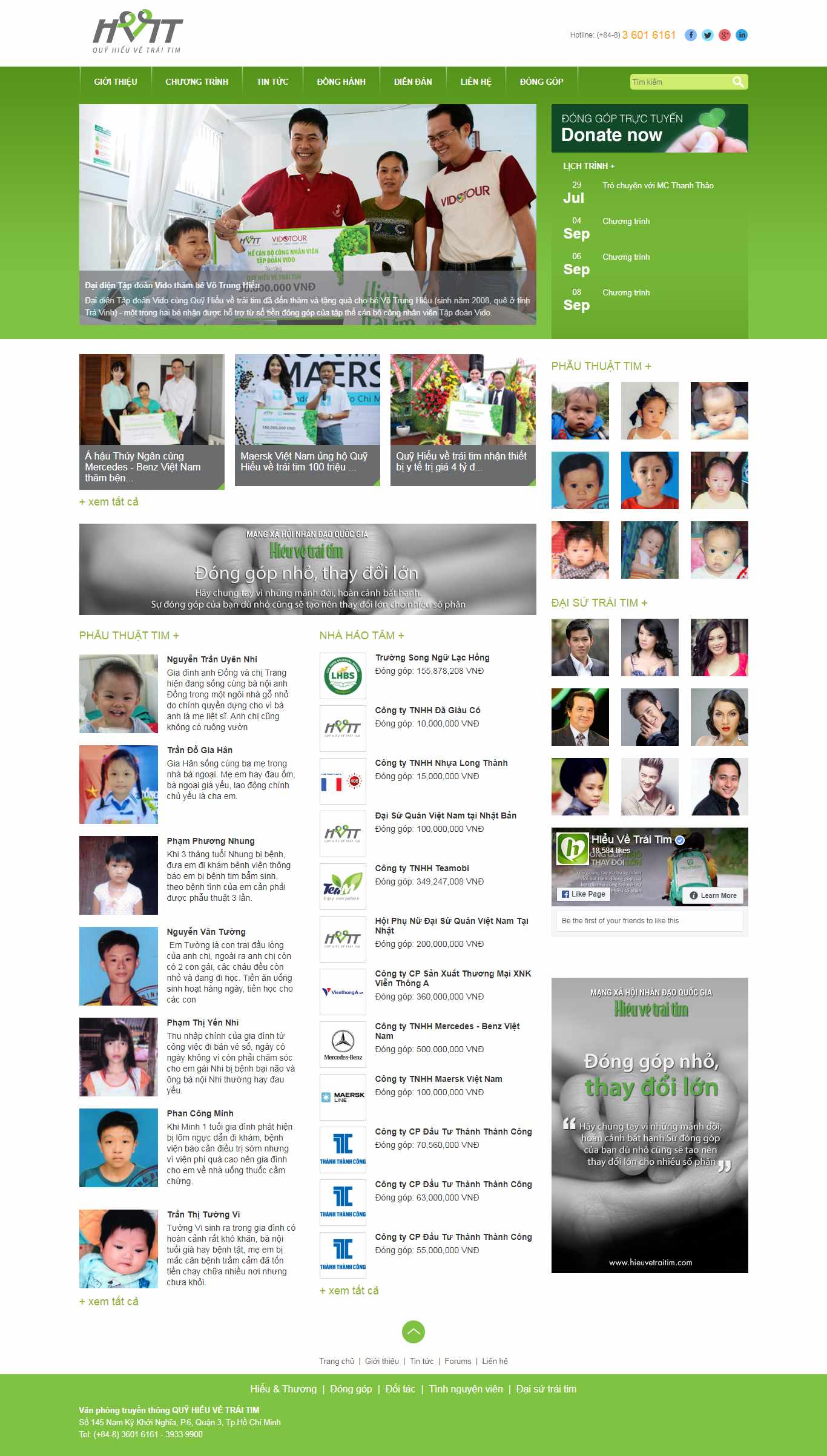 Thiết kế Web từ thiện hieuvetraitim.org