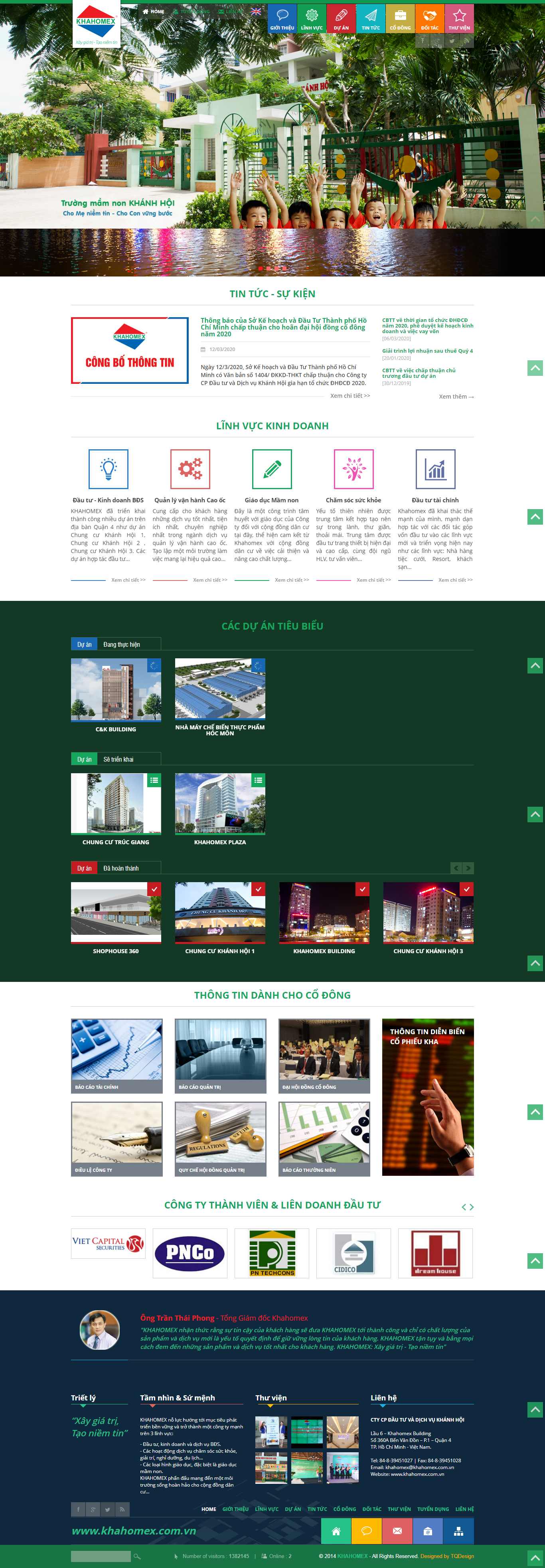 Thiết kế Web đầu tư khahomex.com.vn