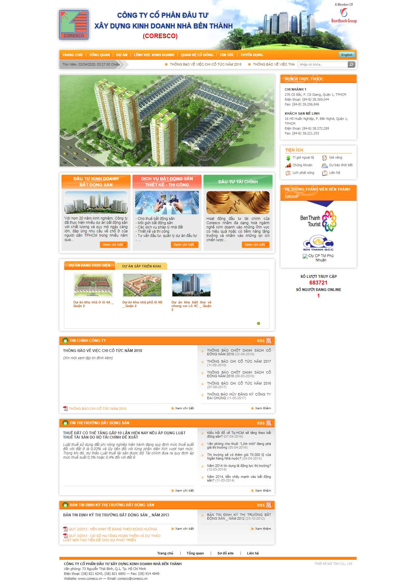 Thiết kế Web đầu tư coresco.vn