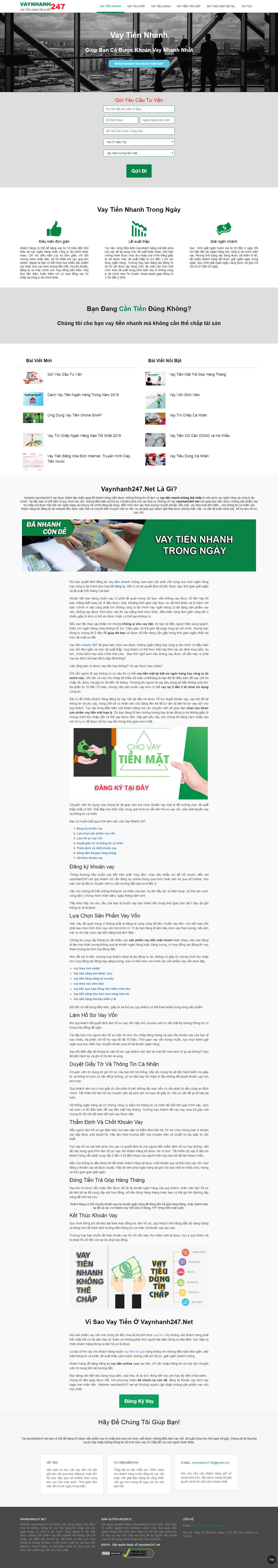 Thiết kế Web cho vay vaynhanh247.net