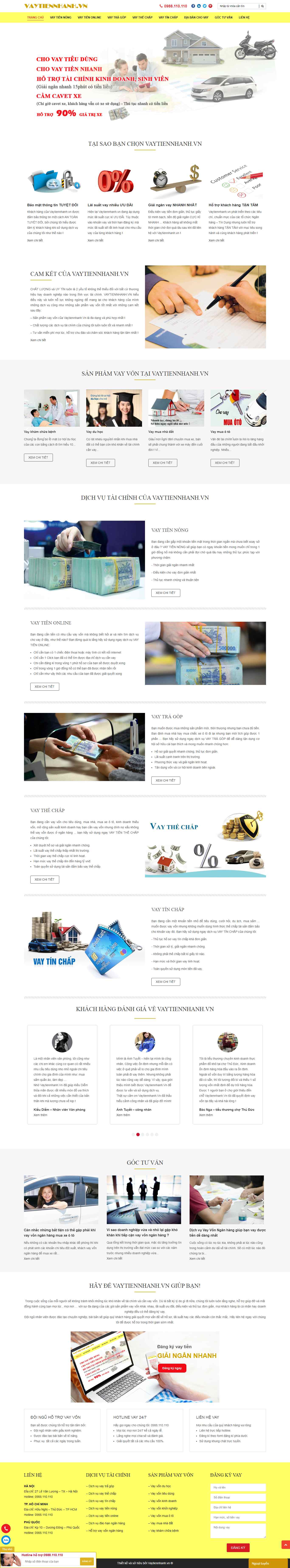 Thiết kế Web cho vay vaytiennhanh.vn
