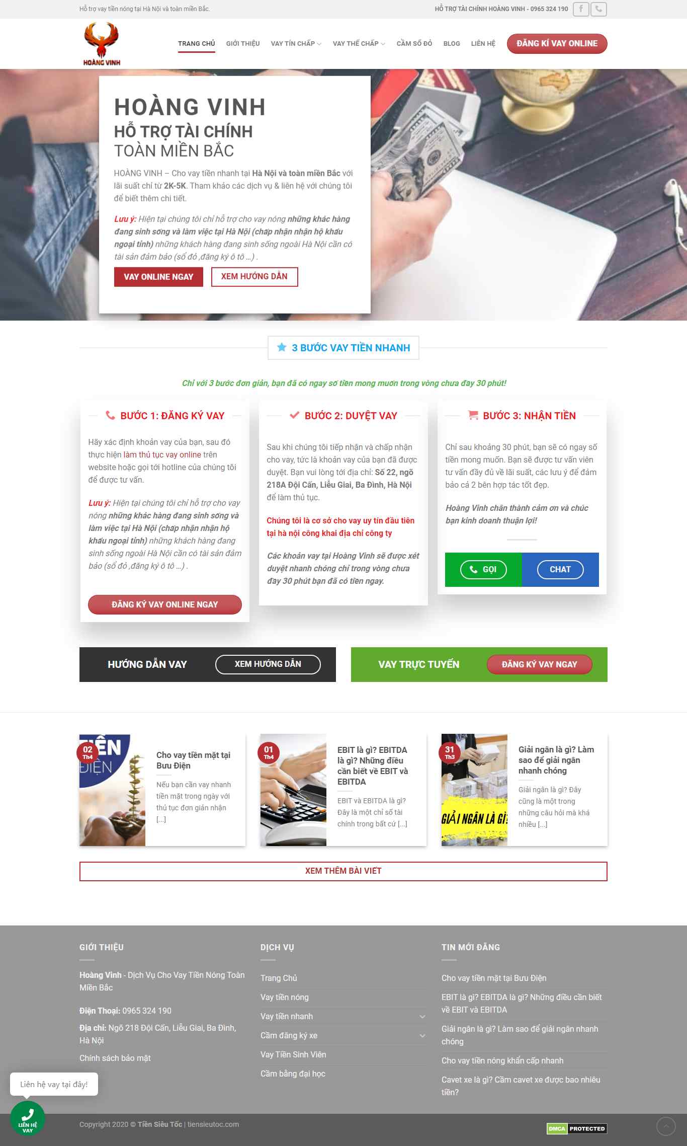 Thiết kế Web cho vay tiensieutoc.com