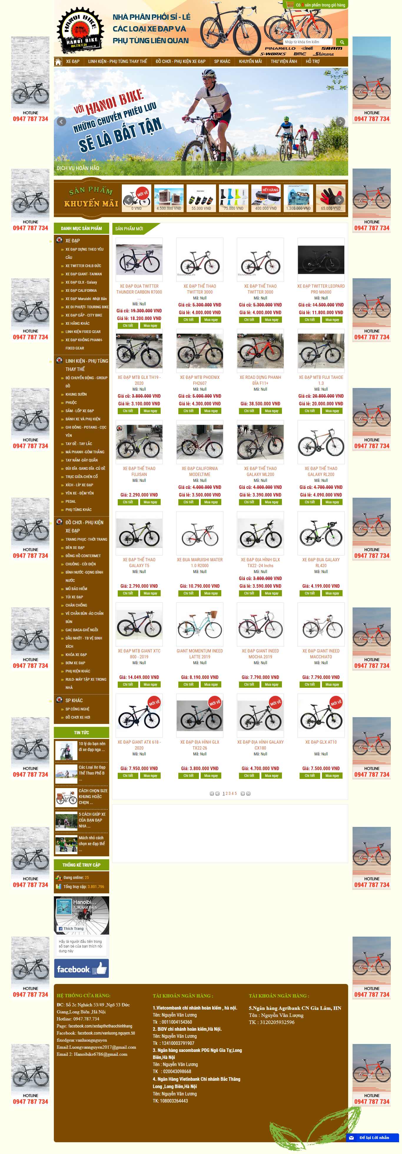 Thiết kế Web xe đạp hanoibike.vn