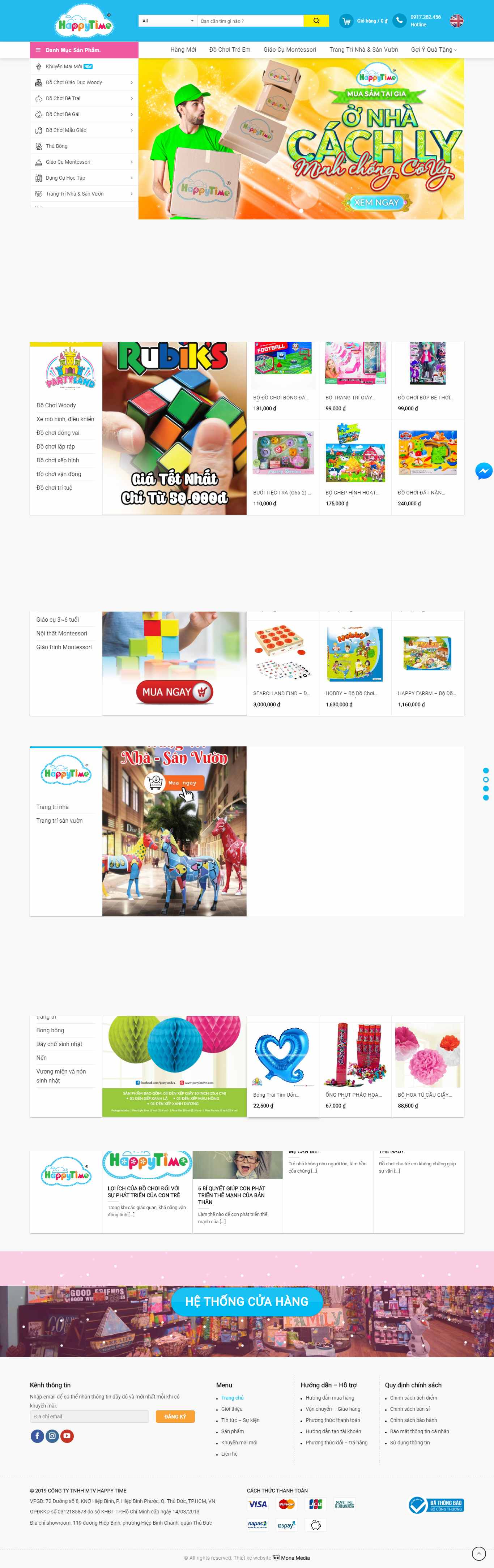 Thiết kế Web đồ chơi trẻ em happytimevn.com