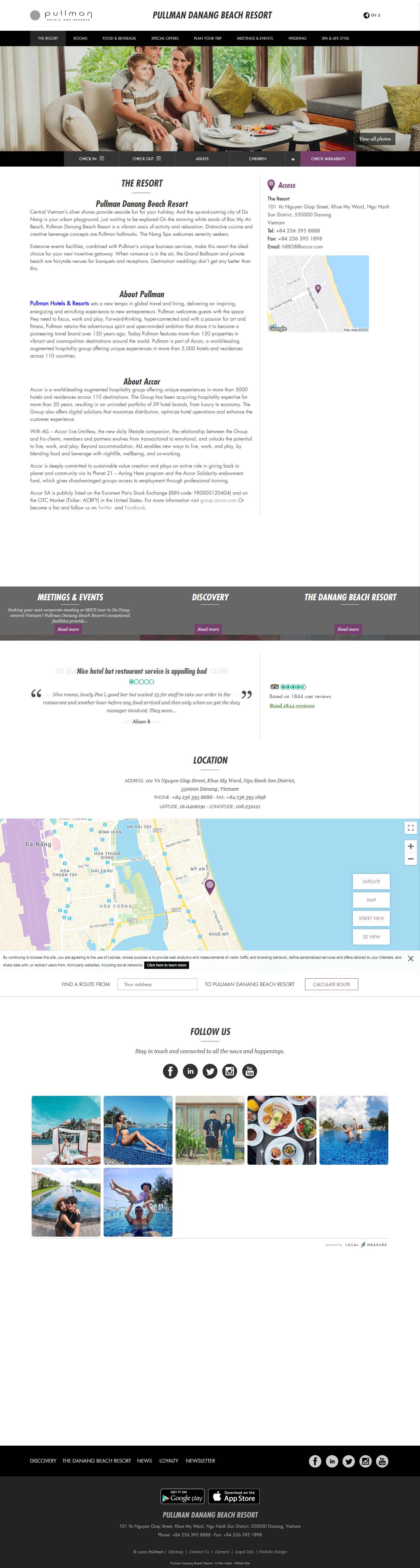 Thiết kế Web khu nghỉ dưỡng pullman-danang.com