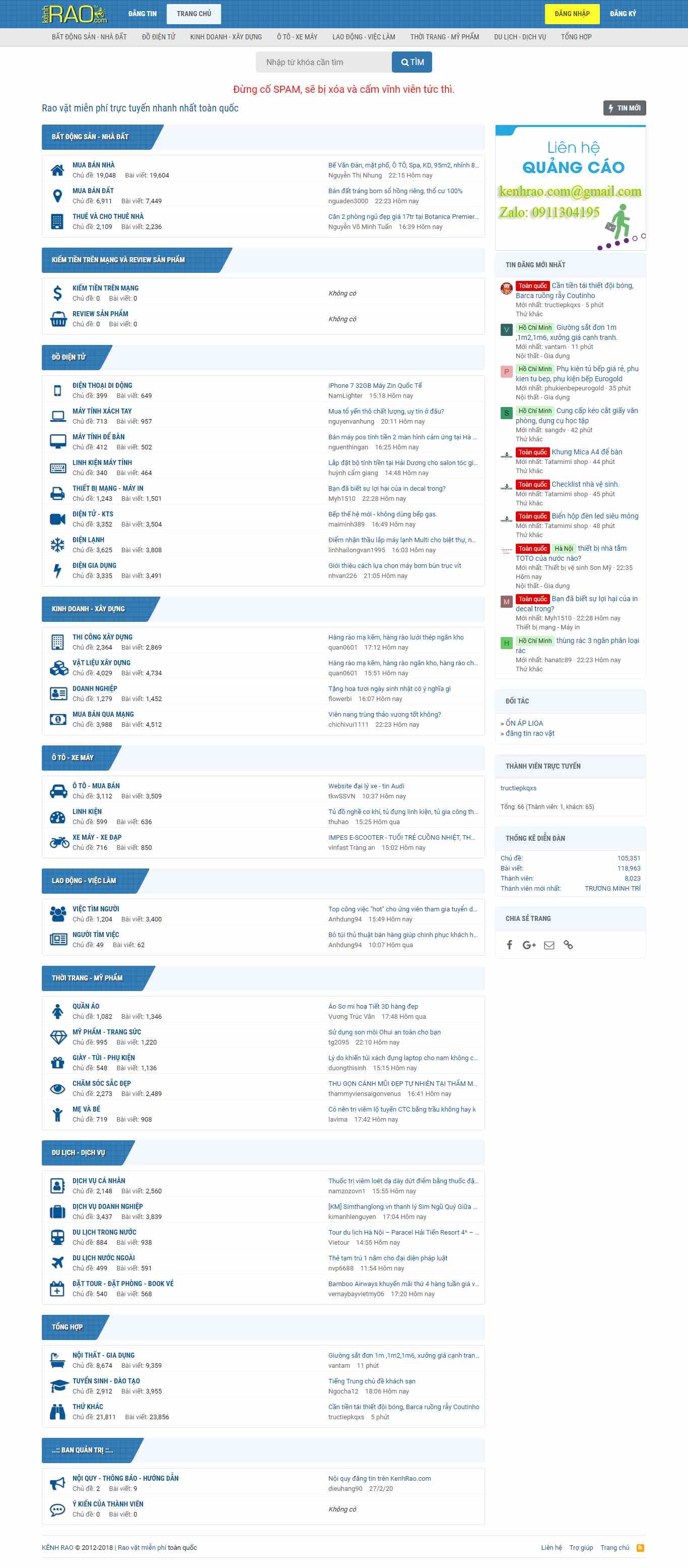 Thiết kế Web đăng tin rao vặt kenhrao.com