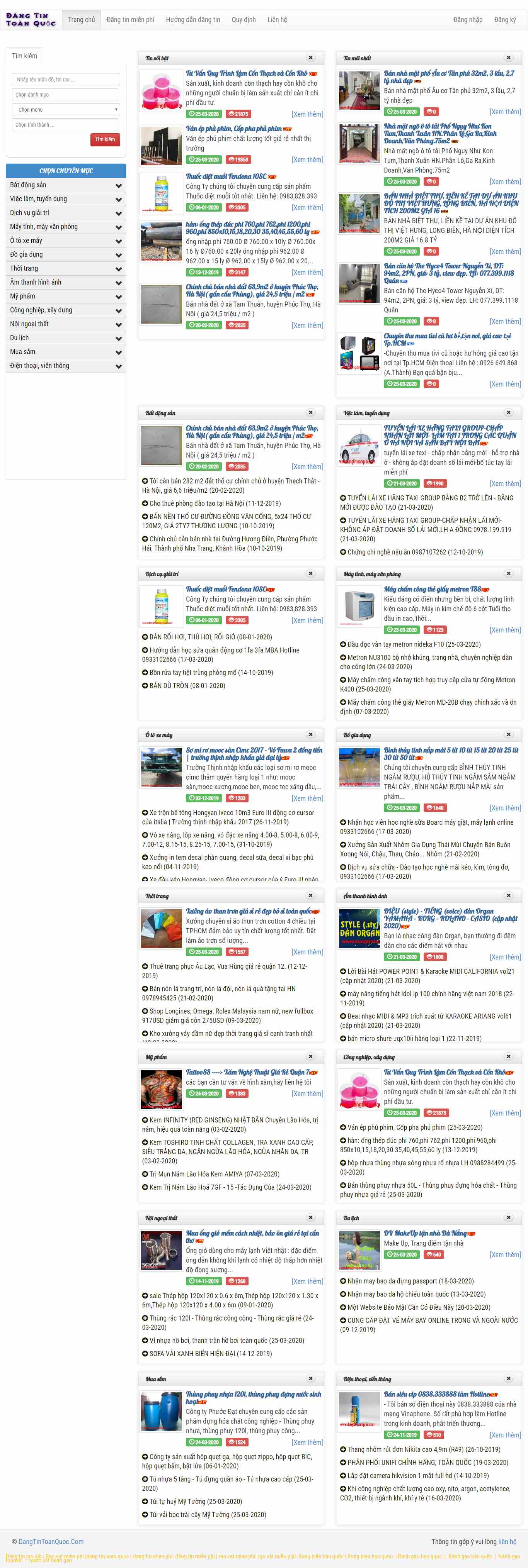 Thiết kế Web đăng tin rao vặt dangtintoanquoc.com