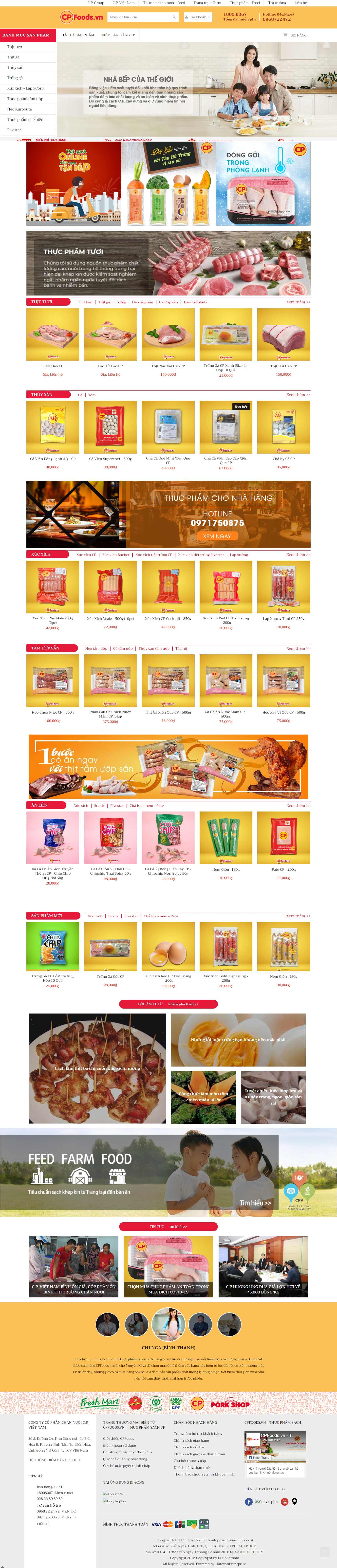 Thiết kế Web kinh doanh thực phẩm sạch cpfoods.vn