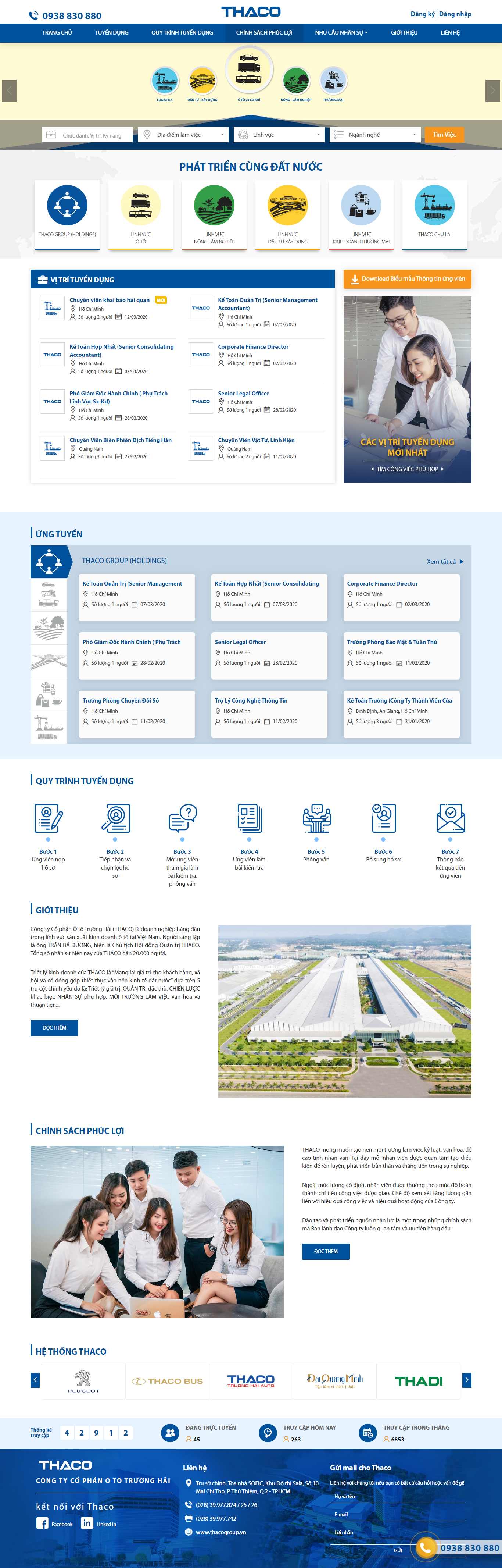 Thiết kế Web tuyển dụng lao động tuyendung.thaco.com.vn