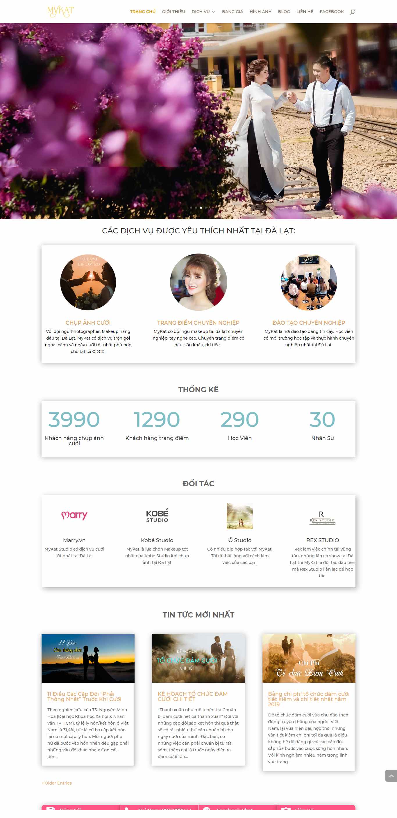 Thiết kế Web studio chụp ảnh cưới mykatstudio.com
