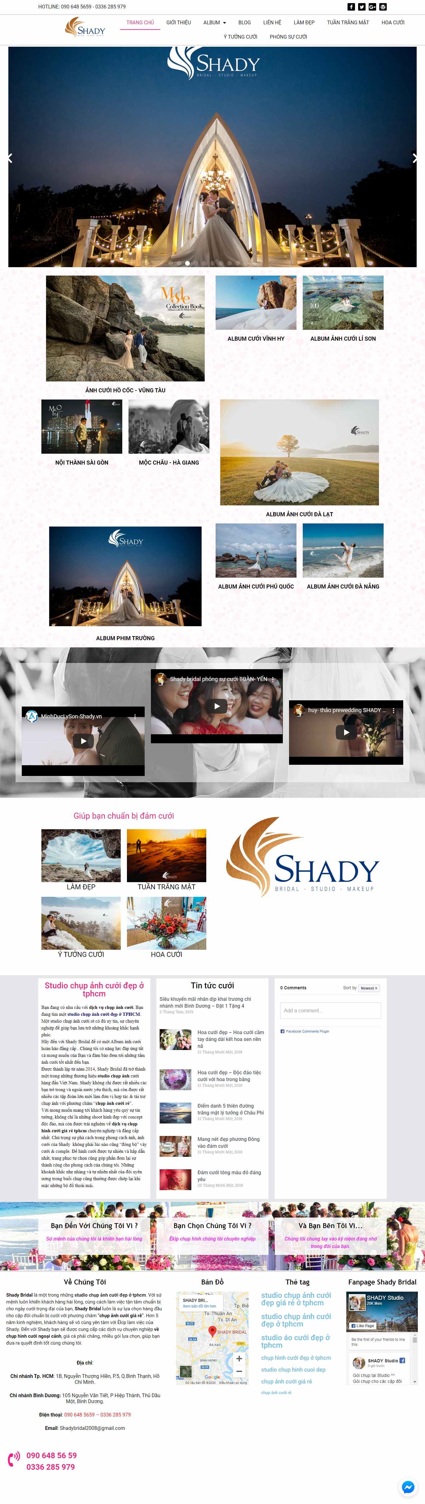 Thiết kế Web studio chụp ảnh cưới shady.vn