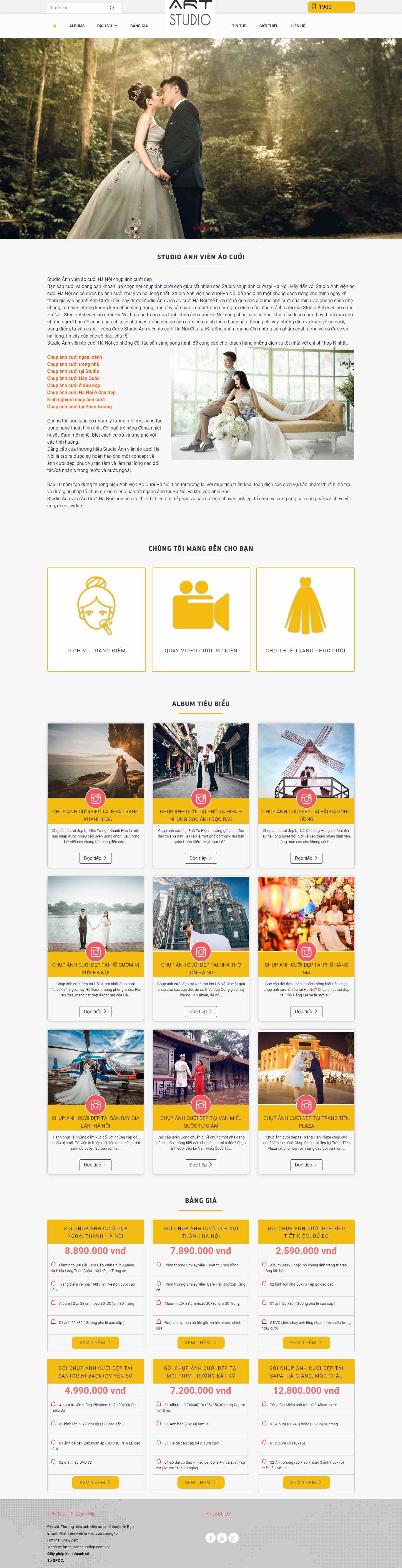 Thiết kế Web studio chụp ảnh cưới anhcuoidep.com.vn