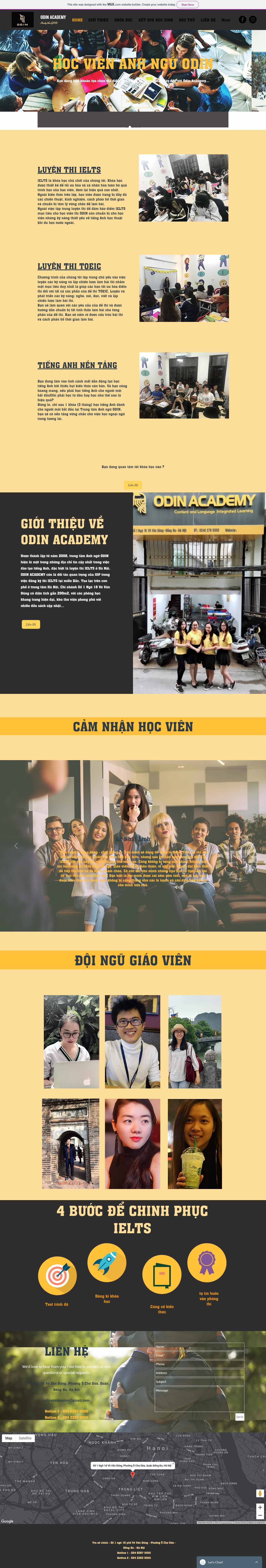 Thiết kế Web học viện anh ngữ odinacademyvn.com
