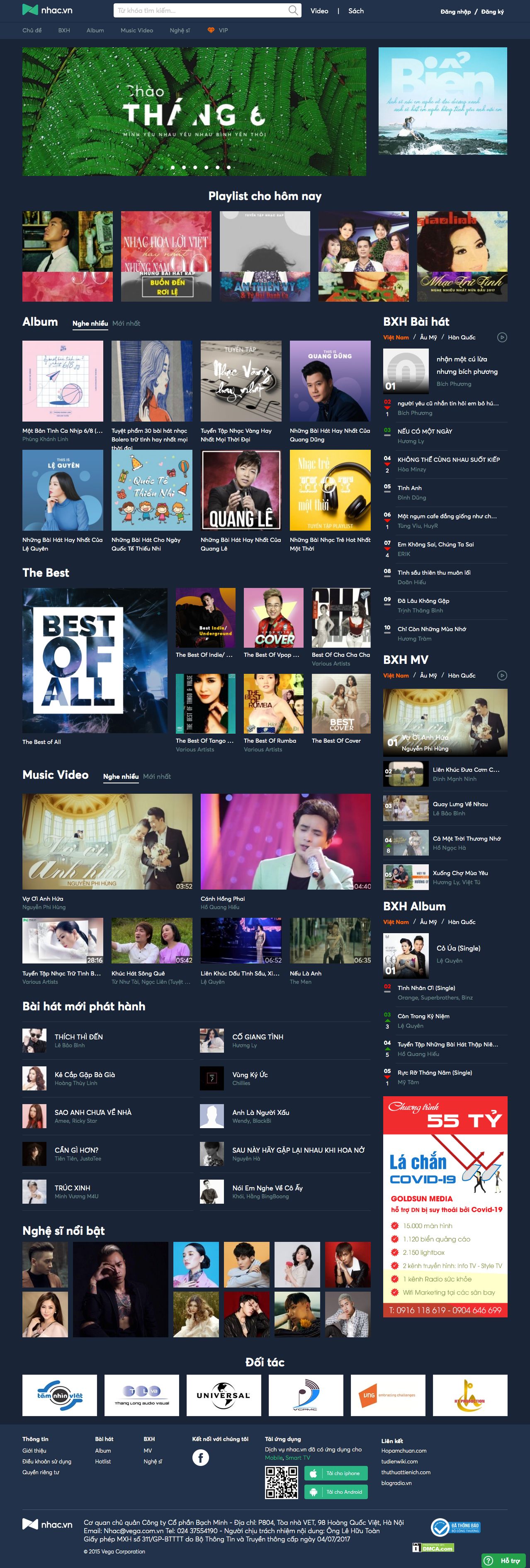 Thiết kế Web nhạc nhac.vn