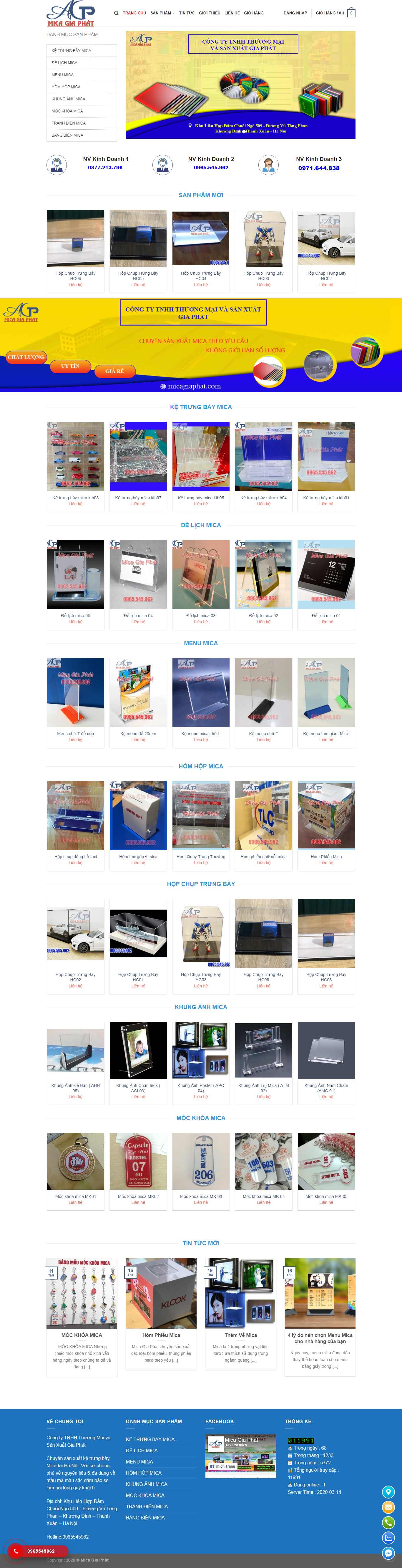 Thiết kế Web sản phẩm nhựa mica micagiaphat.com