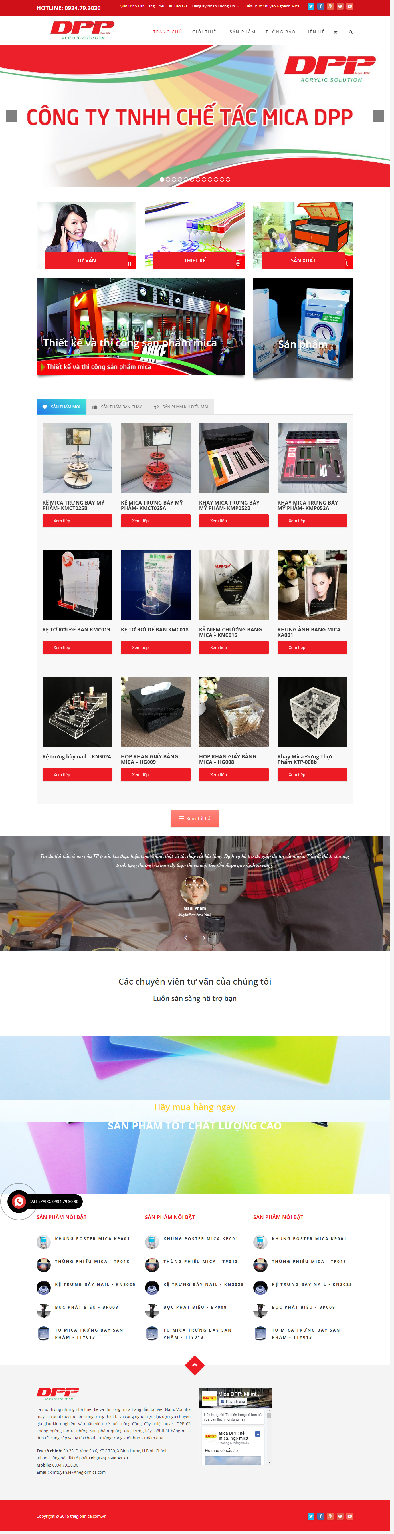 Thiết kế Web sản phẩm nhựa mica thegioimica.com.vn