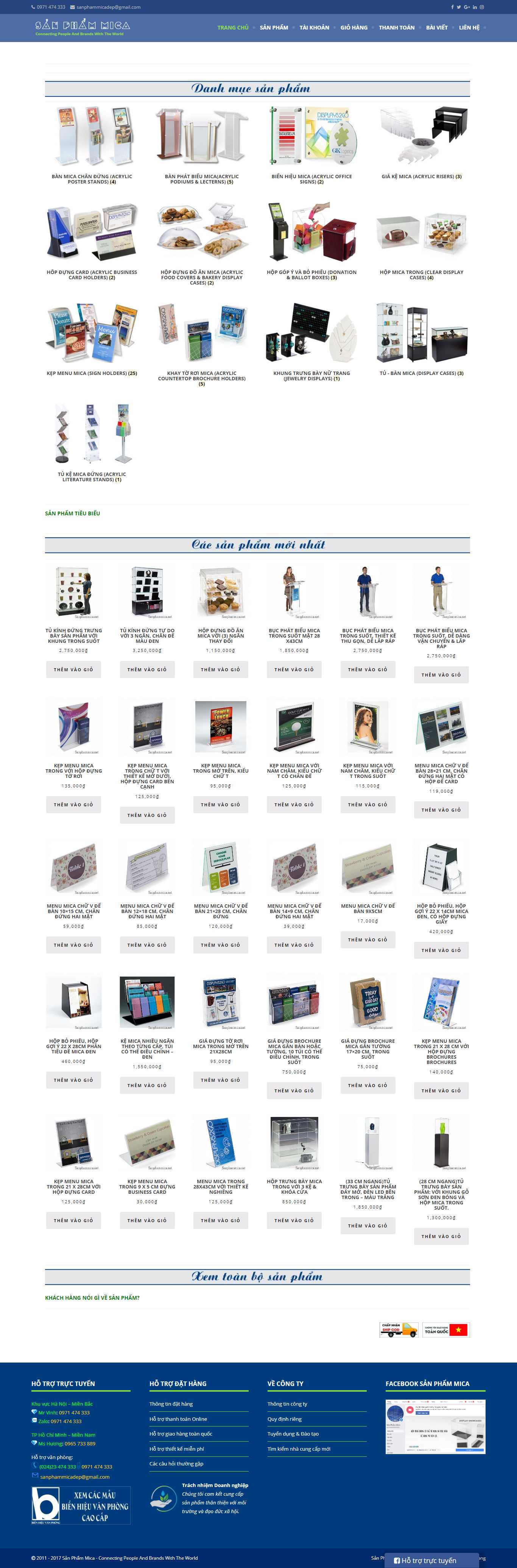 Thiết kế Web sản phẩm nhựa mica sanphammica.net
