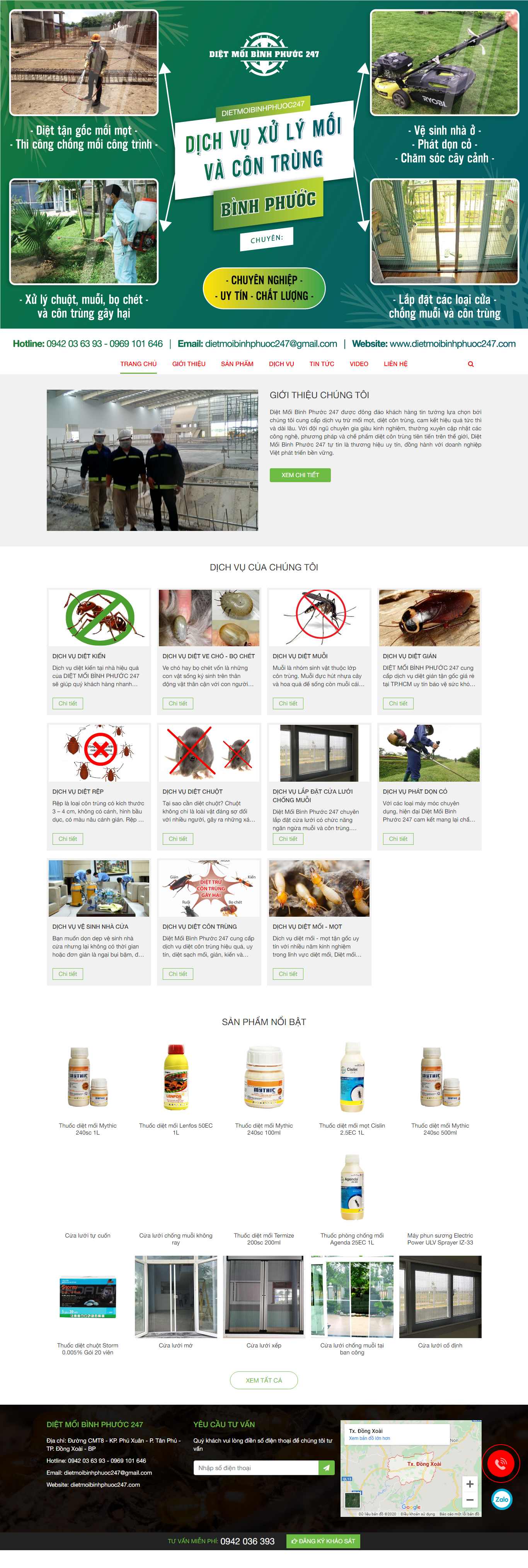 Thiết kế Web dịch vụ diệt mối dietmoibinhphuoc247.com