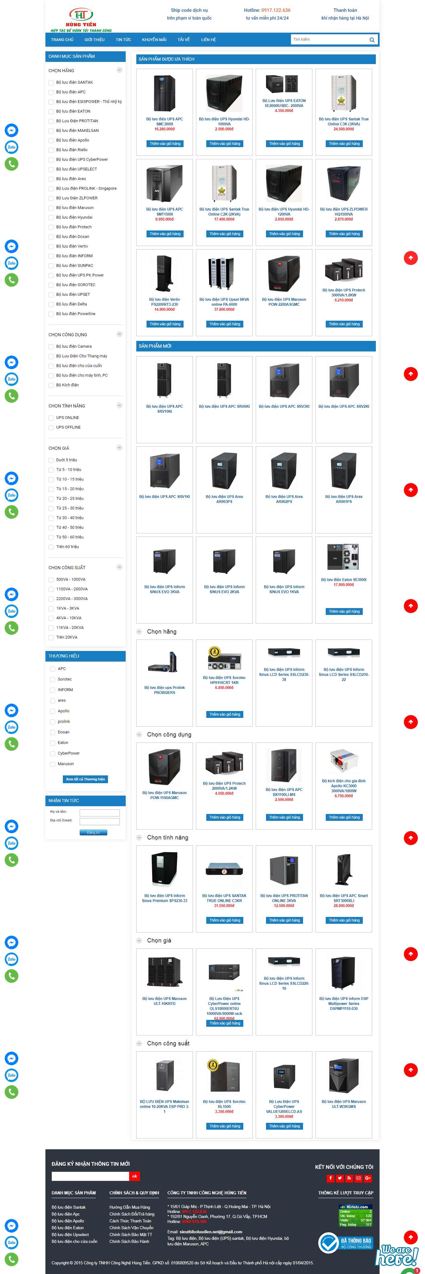 Thiết kế Web bộ lưu điện sieuthiboluudien.net