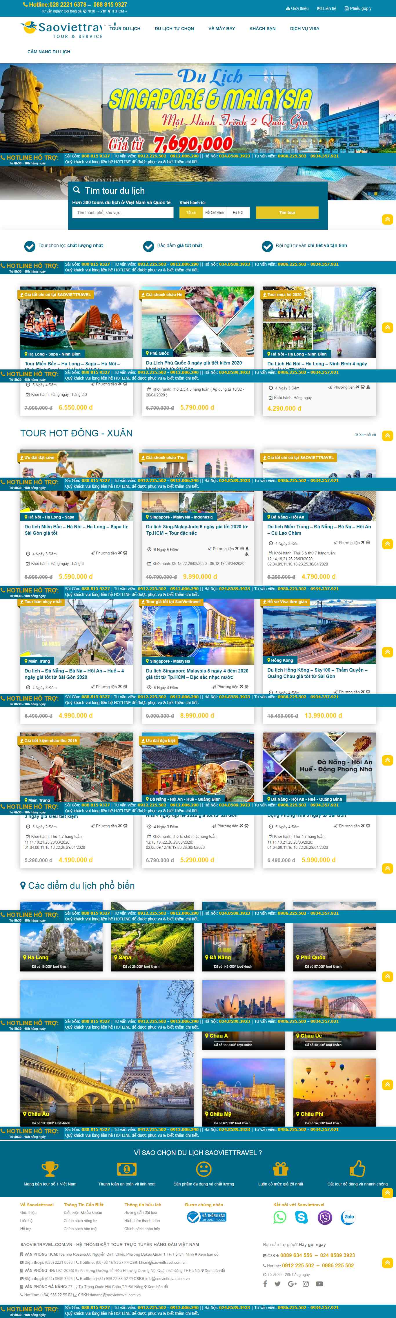 Thiết kế Web tour du lịch saoviettravel.com.vn