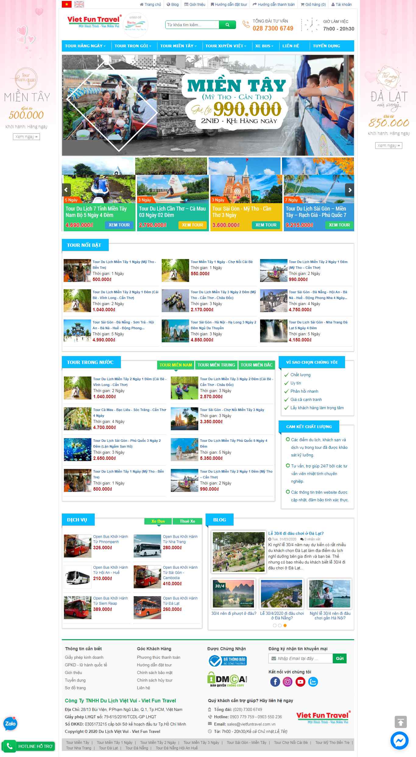Thiết kế Web tour du lịch vietfuntravel.com.vn