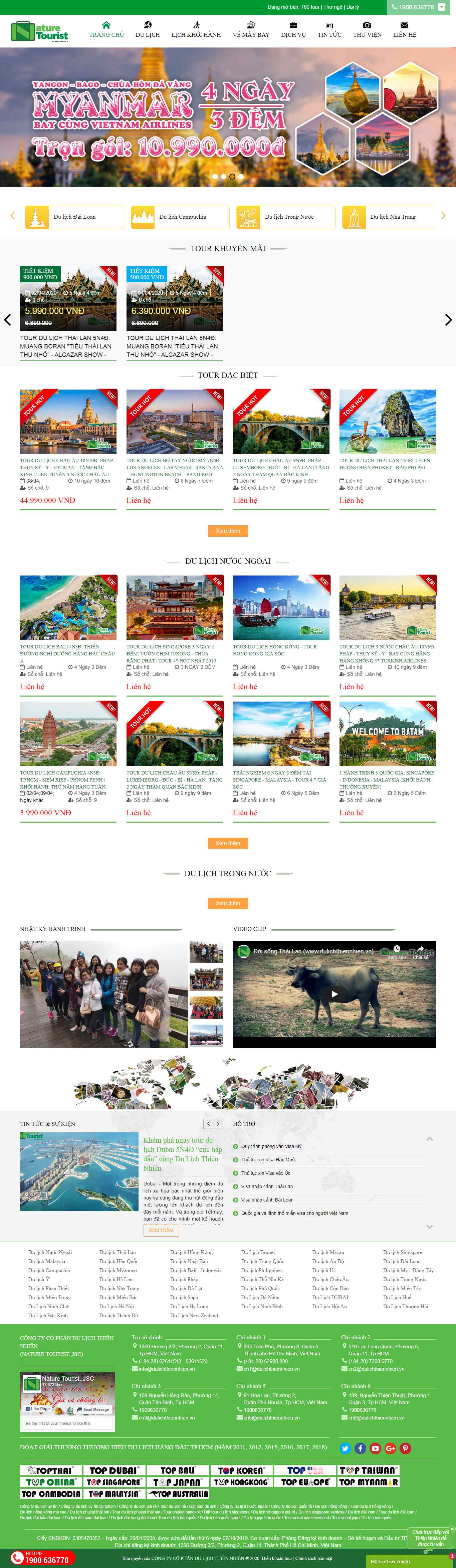 Thiết kế Web tour du lịch dulichthiennhien.vn