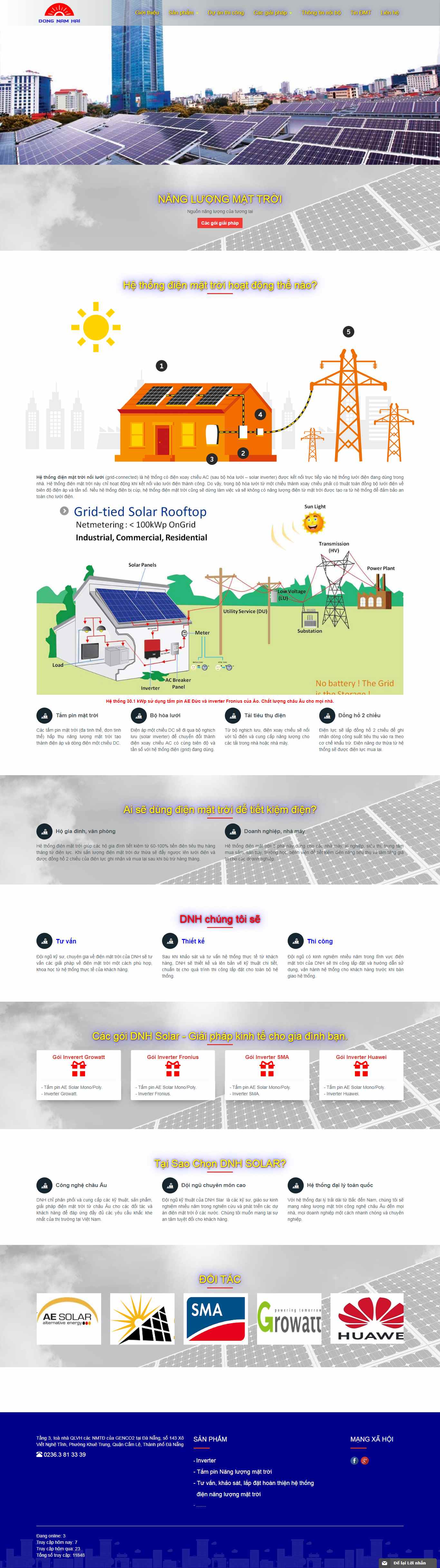 Thiết kế Web hệ thống điện mặt trời dnhsolar.com