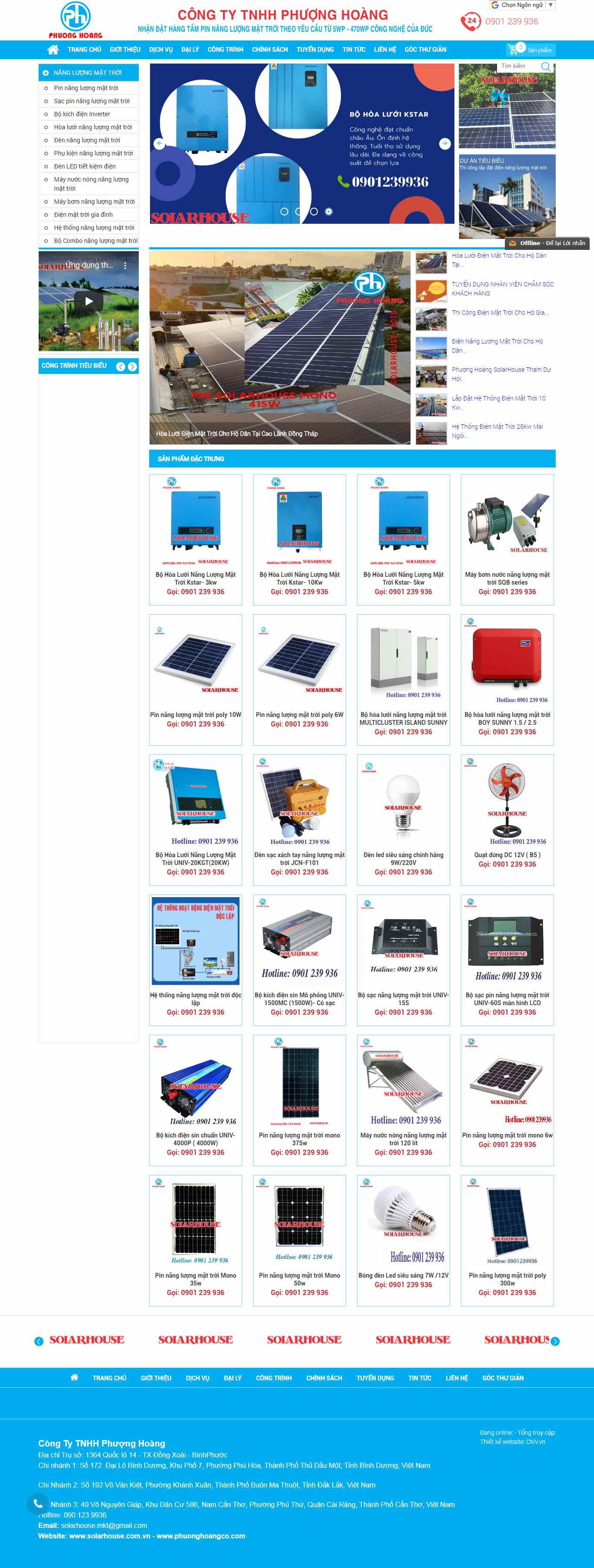 Thiết kế Web hệ thống điện mặt trời solarhouse.com.vn