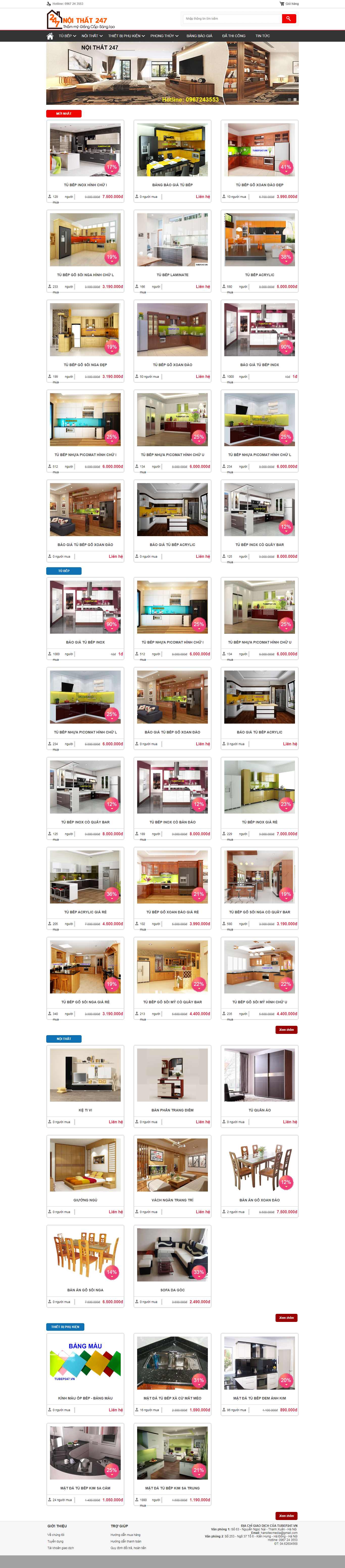 Thiết kế Web tủ bếp tubep247.vn