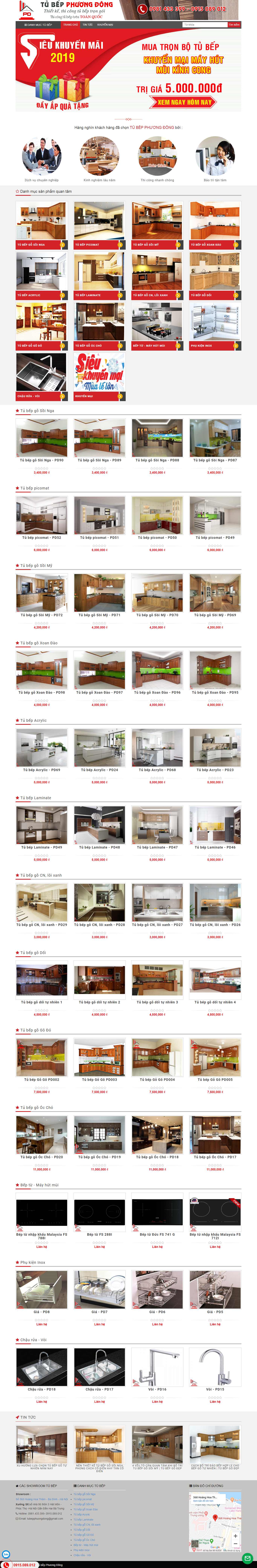 Thiết kế Web tủ bếp tubepphuongdong.com.vn