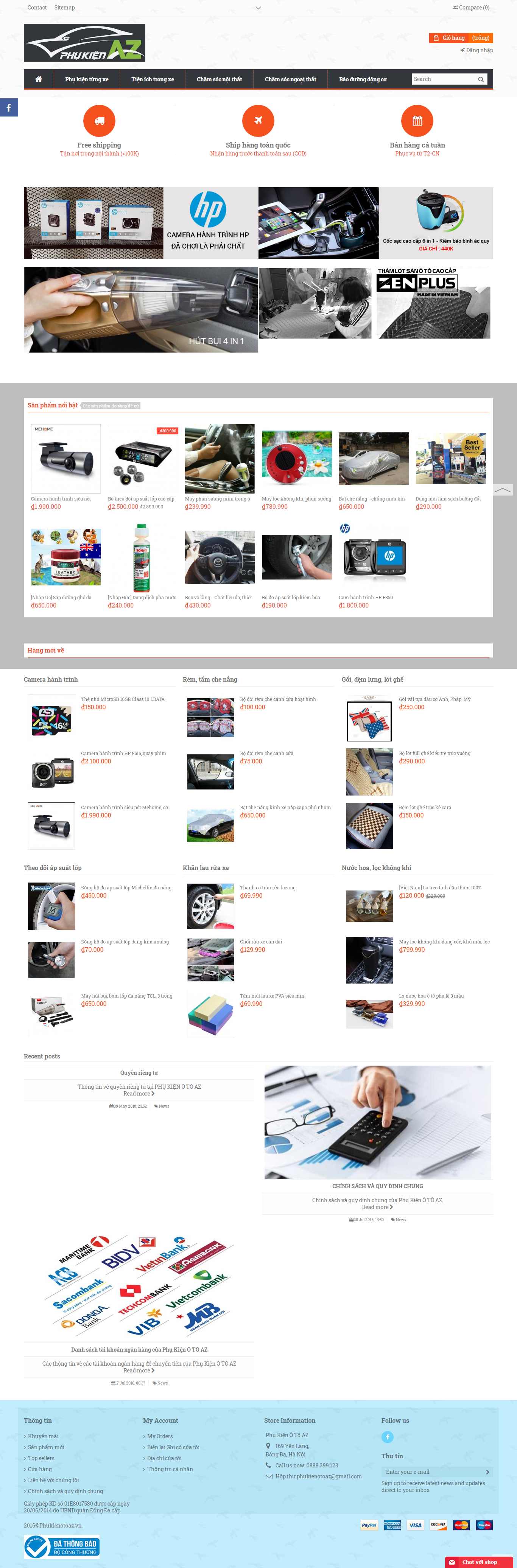 Thiết kế Web phụ kiện xe hơi phukienotoaz.vn