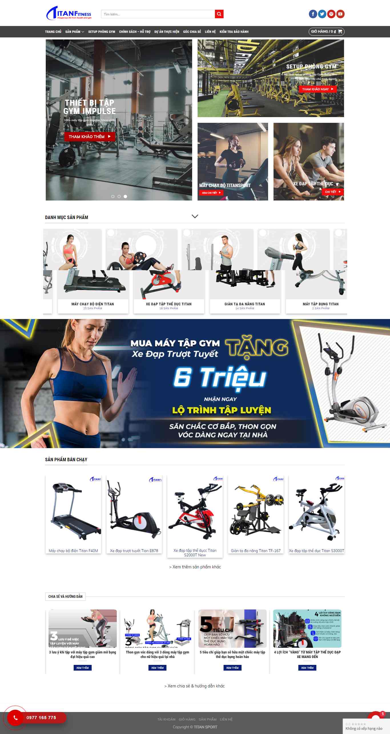 Thiết kế Web thiết bị gym titansport.com.vn