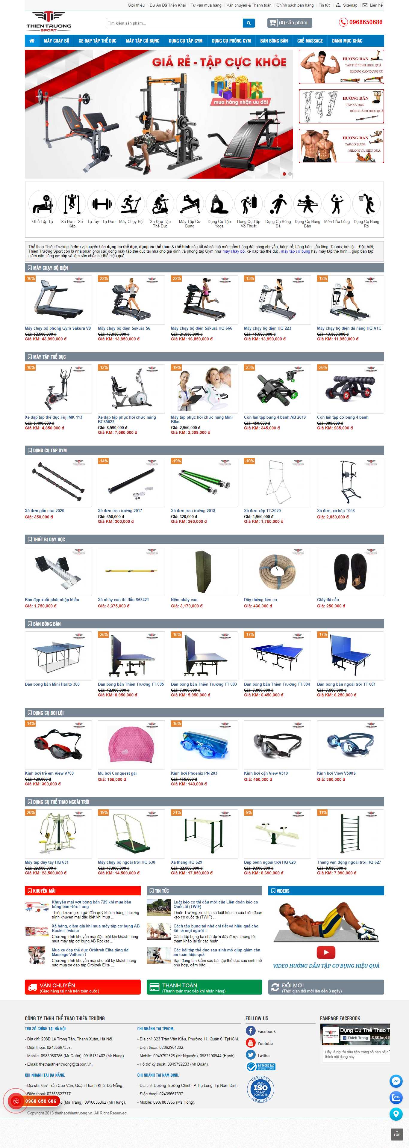 Thiết kế Web thiết bị gym thethaothientruong.vn