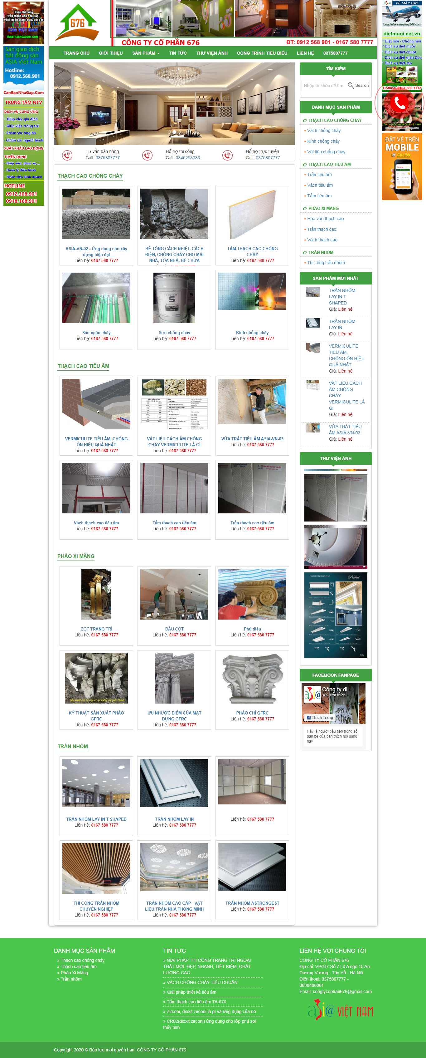 Thiết kế Web thạch cao tự nhiên phaothachcao.net.vn